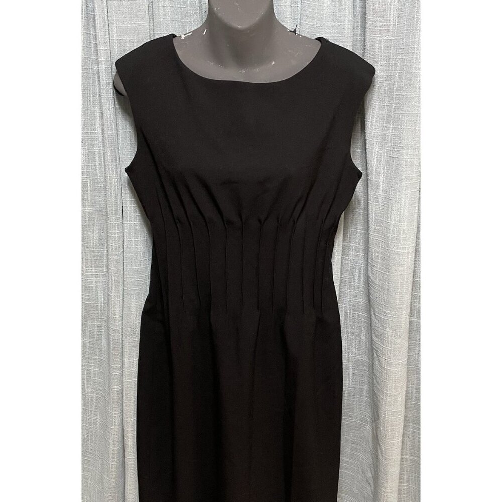 Calvin Klein Sleeveless Sheath Dress Ruched Waist Lined Sz 6 Little Black Dress